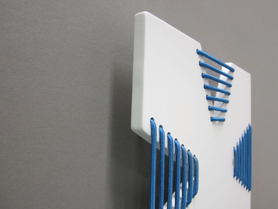 Amazing Wall Design Ideas; the Beauty of Wall Tiles in Rooms : Great Square Wall Tile Decorations With White Blue Color Design Ideas